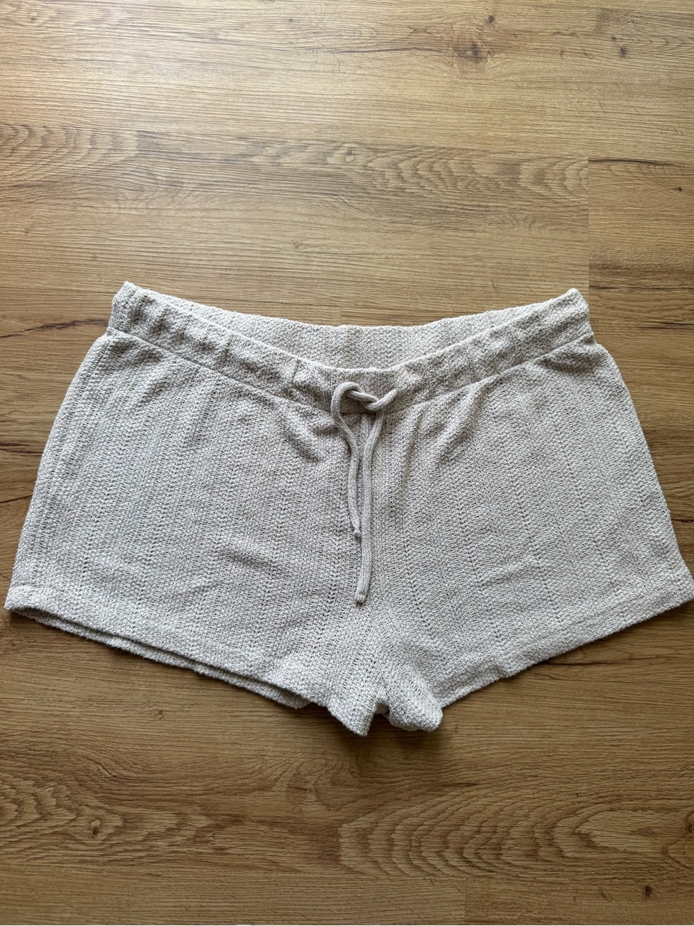 H&M Cream Knit Drawstring Lounge Shorts